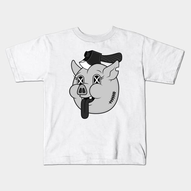 Pig Head Kids T-Shirt by Woah_Jonny